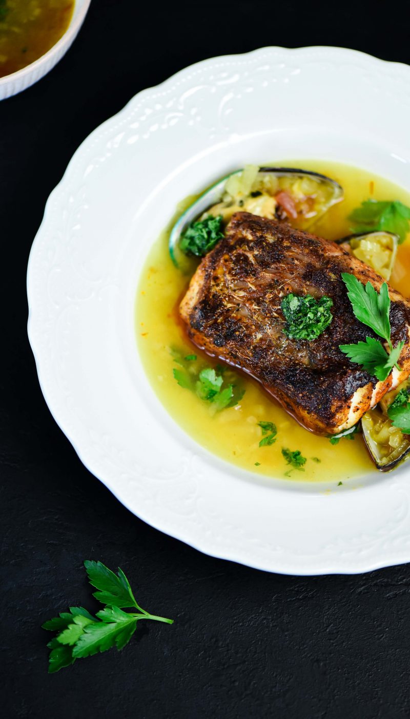 Seabass with Aromatic Broth